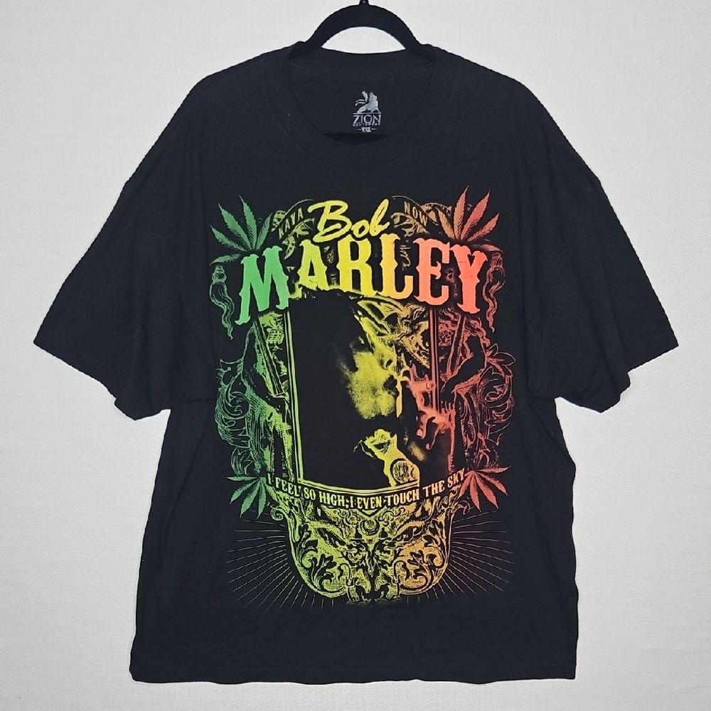 Zion Rootswear Bob Marley Black Graphic Tee - 100% Cotton Size XXL